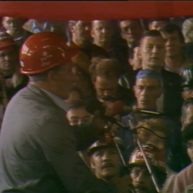 Manifestation des métallos à Seraing en 1983