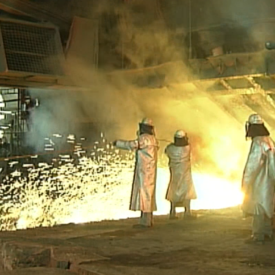 Fin du haut fourneau 6 de Seraing en 2005