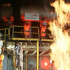 Cérémonie de réouverture du haut fourneau 6 de Seraing en 2008